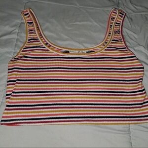 𝅺Express one eleven striped crop top tank